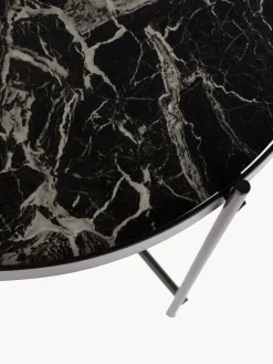Outlet Zuiver Table d'appoint avec plateau amovible Cupid Noir, marbré