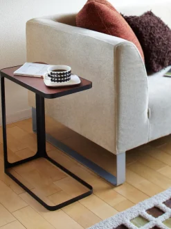 Outlet Yamazaki Table d'appoint avec plateau en bois Frame Noir, bois foncé