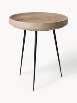 Sale Mater Table d'appoint en bois de chêne artisanale Bowl Bois de chêne, beige laqué