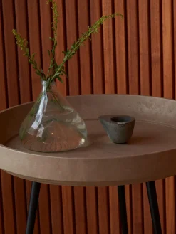 Sale Mater Table d'appoint en bois de chêne artisanale Bowl Bois de chêne, beige laqué