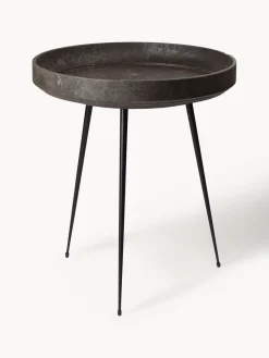 New Mater Table d'appoint en chêne artisanale Bowl Chêne brun foncé laqué