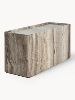 Fashion GUBI Table d'appoint en travertin Pietra Travertin taupe