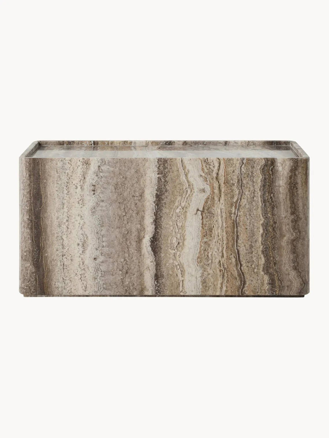 Fashion GUBI Table d'appoint en travertin Pietra Travertin taupe