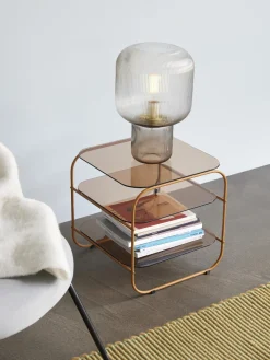 Hot Hübsch Table d'appoint en verre Echo