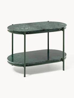 Hot Hübsch Table d'appoint ovale en marbre Nusa