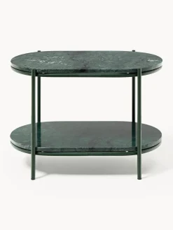 Hot Hübsch Table d'appoint ovale en marbre Nusa