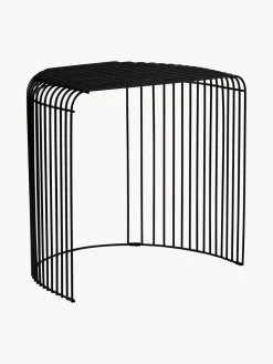 New AYTM Table d'appoint ovale en métal Curva Noir, mat