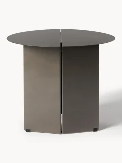 Fashion blomus Table d'appoint ronde avec finition antique Oru Grège avec finition antiquaire