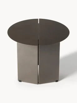 Fashion blomus Table d'appoint ronde avec finition antique Oru Grège avec finition antiquaire