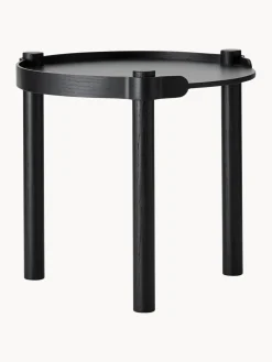New Cooee Design Table d'appoint ronde en bois de chêne Woody Bois de chêne, noir laqué