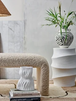 Best Bloomingville Table d'appoint ronde en grès cérame Volise