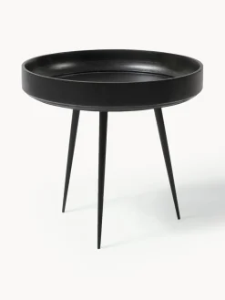 Outlet Mater Table d'appoint ronde en manguier Bowl Manguier laqué, noir