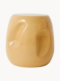 Clearance HKLIVING Table d'appoint ronde faite main en céramique Currents Ocre