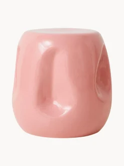 Outlet HKLIVING Table d'appoint ronde faite main en céramique Currents Vieux rose