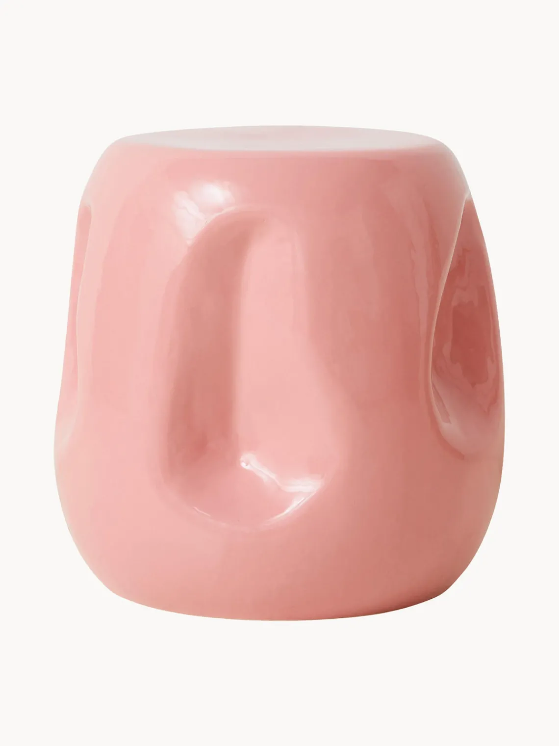 Outlet HKLIVING Table d'appoint ronde faite main en céramique Currents Vieux rose