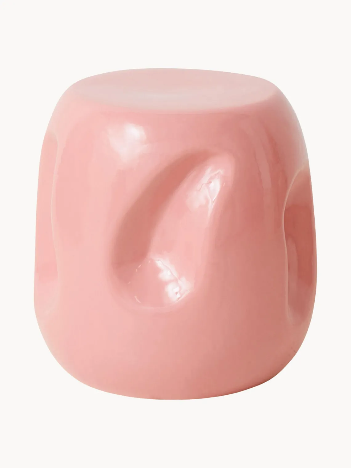Outlet HKLIVING Table d'appoint ronde faite main en céramique Currents Vieux rose
