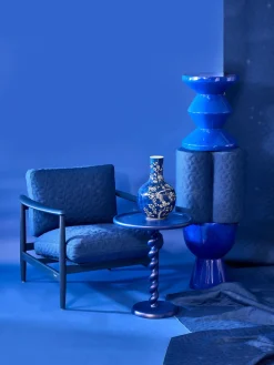 Sale Pols Potten Table d'appoint ronde Twister Bleu foncé