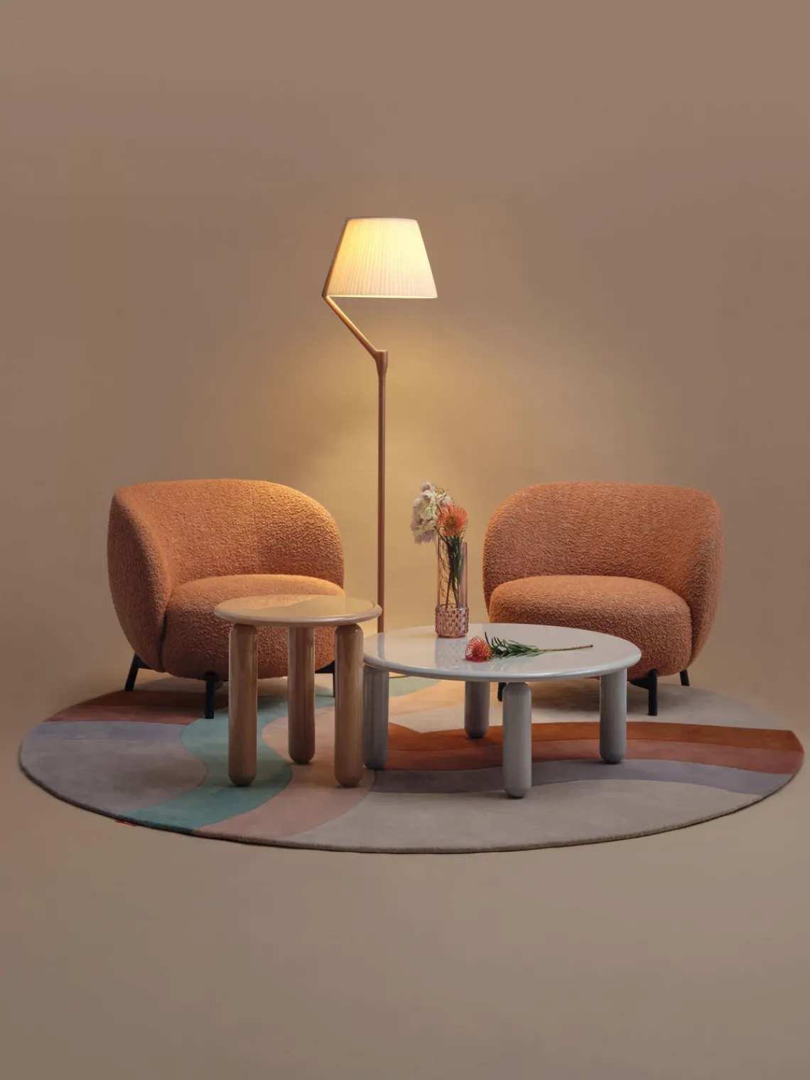 Fashion Kartell Table d'appoint ronde Undique Mas Beige