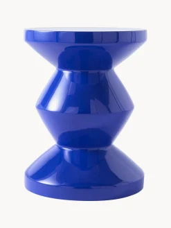 Clearance Pols Potten Table d'appoint ronde Zig Zag Bleu roi