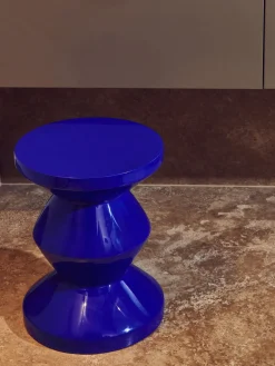 Clearance Pols Potten Table d'appoint ronde Zig Zag Bleu roi