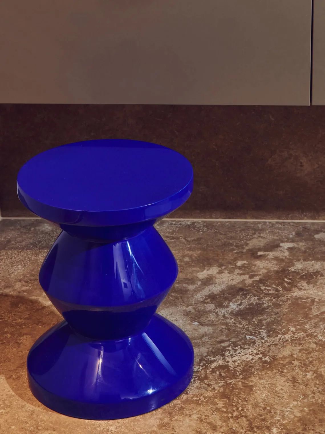 Clearance Pols Potten Table d'appoint ronde Zig Zag Bleu roi