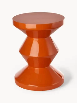 Fashion Pols Potten Table d'appoint ronde Zig Zag Orange