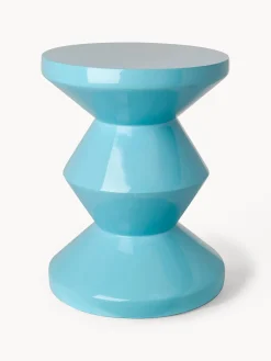 Discount Pols Potten Table d'appoint ronde Zig Zag Turquoise