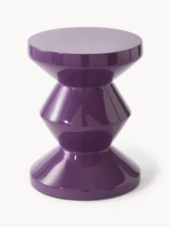 Hot Pols Potten Table d'appoint ronde Zig Zag Lilas