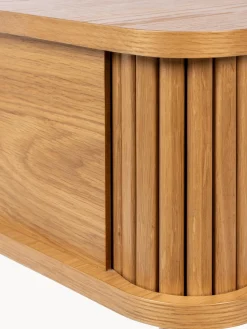 Hot Zuiver Table de chevet en bois cannelé Barbier Chêne clair