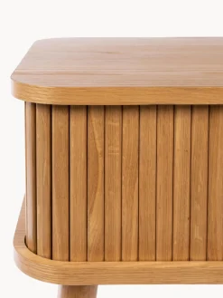 Hot Zuiver Table de chevet en bois cannelé Barbier Chêne clair