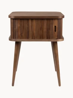 New Zuiver Table de chevet en bois cannelé Barbier Noyer
