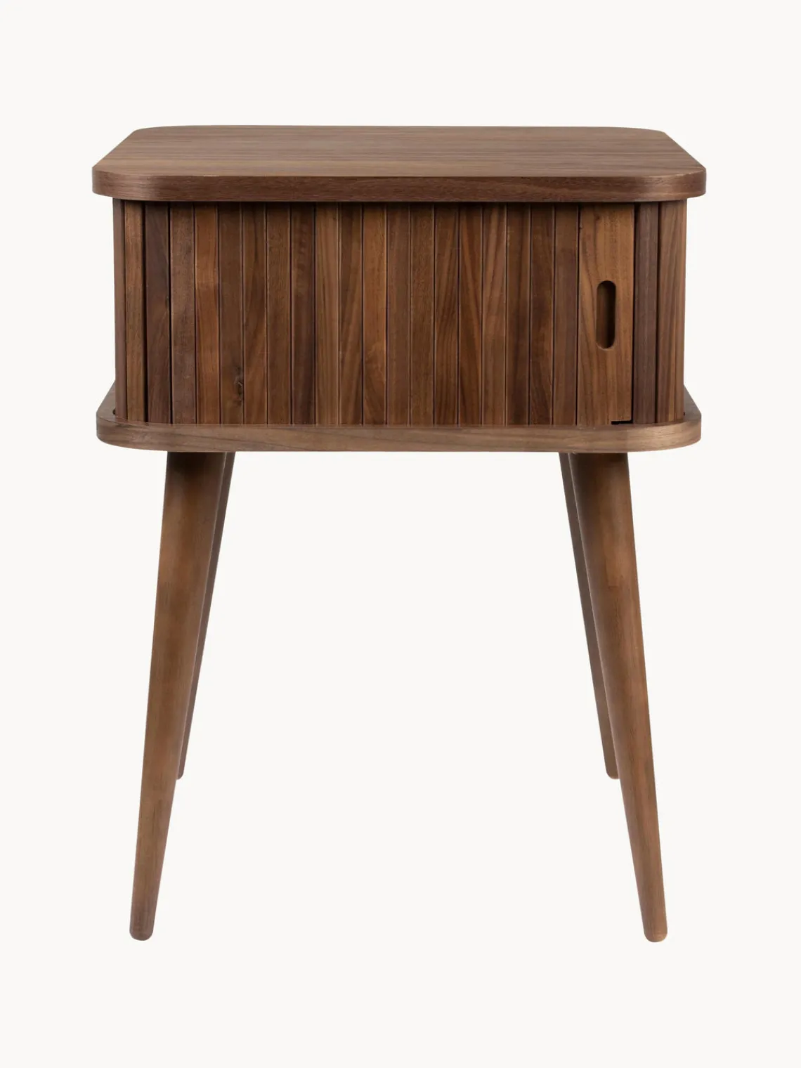 New Zuiver Table de chevet en bois cannelé Barbier Noyer