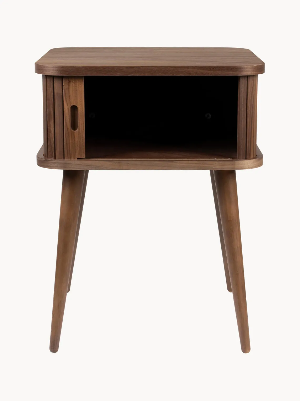 New Zuiver Table de chevet en bois cannelé Barbier Noyer