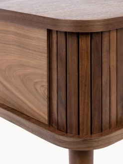 New Zuiver Table de chevet en bois cannelé Barbier Noyer