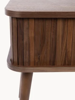 New Zuiver Table de chevet en bois cannelé Barbier Noyer