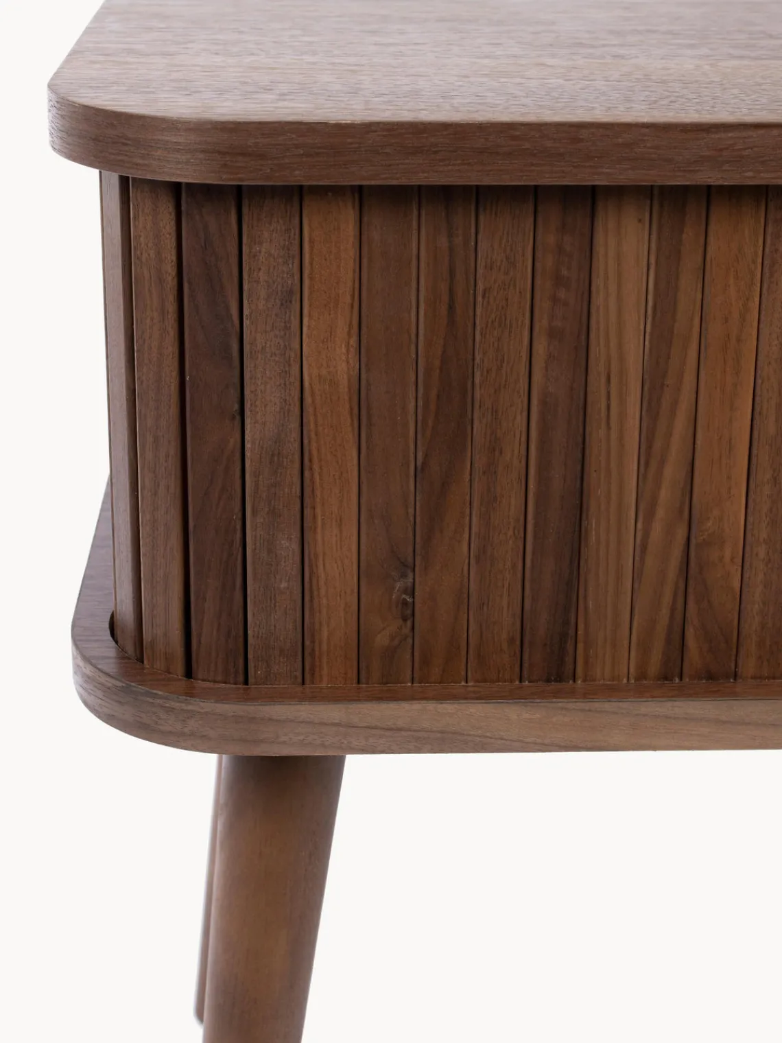 New Zuiver Table de chevet en bois cannelé Barbier Noyer