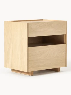 Clearance Westwing Collection Table de chevet en bois Larsen Chêne laqué