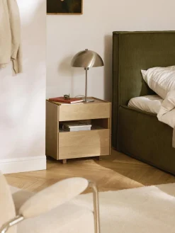 Clearance Westwing Collection Table de chevet en bois Larsen Chêne laqué