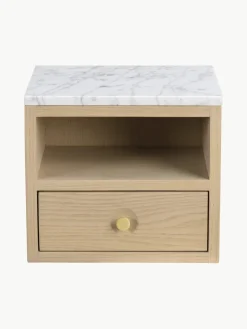 Discount Rowico Table de chevet murale avec plateau en marbre Whitmore