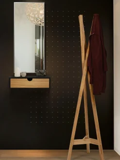Fashion Woodman Table de chevet murale Farsta Bois, noir