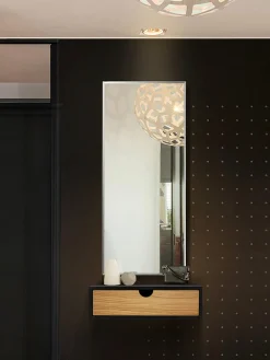 Fashion Woodman Table de chevet murale Farsta Bois, noir