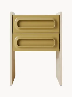Clearance HKLIVING Table de chevet Space Vert olive, beige clair