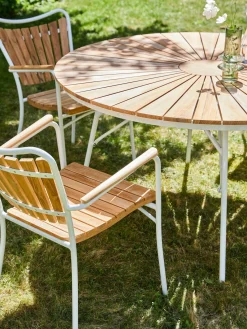 Hot Cinas Table de jardin ronde en teck Ellen, tailles variées
