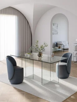 Best Westwing Collection Table en verre Anouk, 180 x 90 cm Transparent