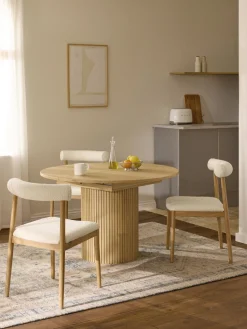 Best Westwing Collection Table extensible avec pied strié Filo, 120 - 160 x 75 cm Bois de chêne, laqué