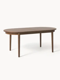 Best Westwing Collection Table extensible Calary, 180 - 230 x 92 cm Chêne brun foncé laqué
