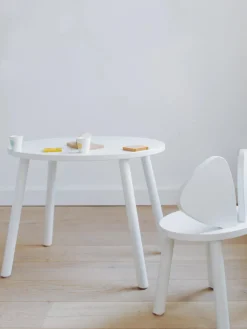 New Nofred Table ovale en chêne pour enfant Mouse Blanc