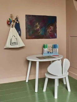 New Nofred Table ovale en chêne pour enfant Mouse Blanc