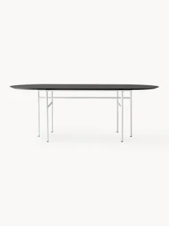 Clearance Audo Copenhagen Table ovale Snaregade, 210 x 95 cm Bois anthracite enduit, gris clair