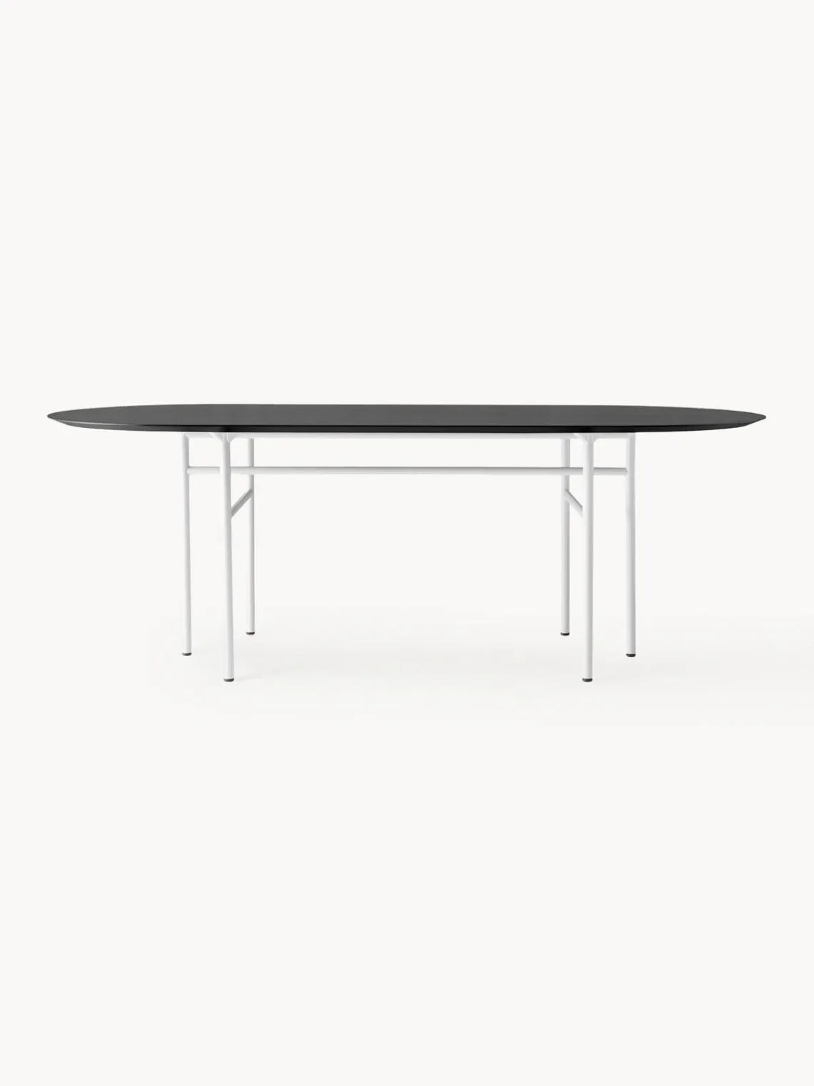 Clearance Audo Copenhagen Table ovale Snaregade, 210 x 95 cm Bois anthracite enduit, gris clair